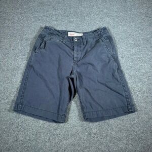 American Eagle Longboard Shorts Mens 32 Blue Cotton Twill Flat Front